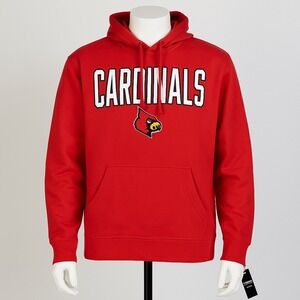 Louisville Cardinals Hoodie Men M Red Pullover Logo Sweatshirt Captivating NCAA